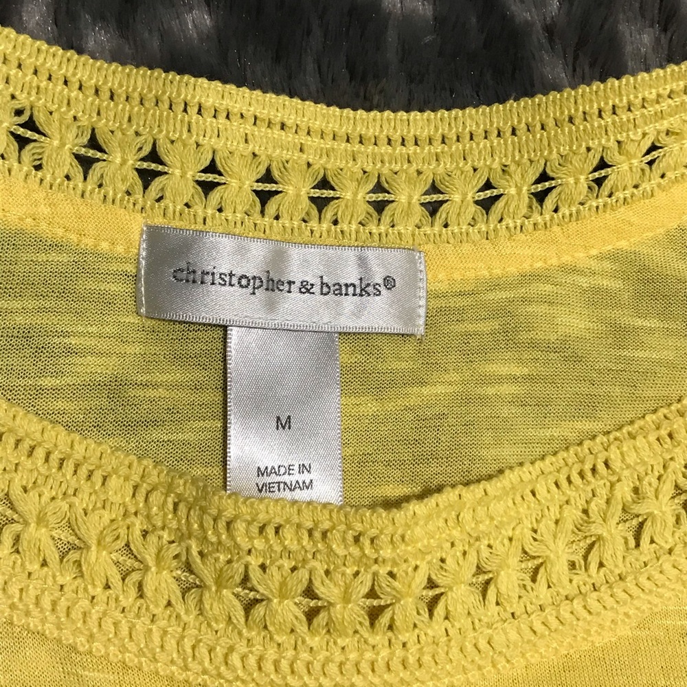 Christopher & Banks Yellow Crochet Top - Picture 5 of 8